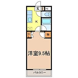 Mシャルマン 1Kの間取図画像