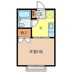 セジュール長里 1Kの間取図画像