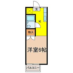 コーポCA 1Kの間取図画像