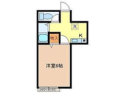 フラワーバード 1Kの間取図画像