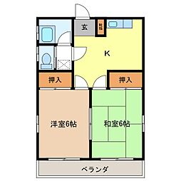 幸荘 2Kの間取図画像