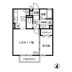 グラノーラ 1LDKの間取図画像