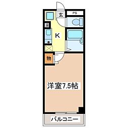S.Kマンション 1Kの間取図画像