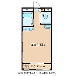 コーポ小島 ワンルームの間取図画像