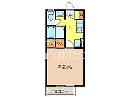 フラット伊勢宮B 1Kの間取図画像