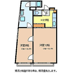 大成アパート 2DKの間取図画像
