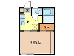 フォーブル中町 1Kの間取図画像