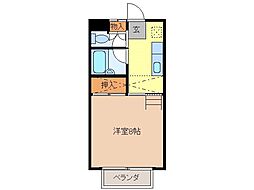 サンヴォーレ三輪 1Kの間取図画像