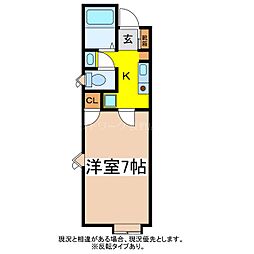 サンディ長池ハイツ 1Kの間取図画像