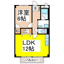 リバーサイドいかり 1LDKの間取図画像