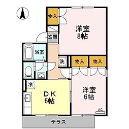 アドミールKOIKEC 2DKの間取図画像