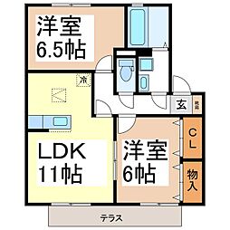 メゾン・リジェールC 2LDKの間取図画像
