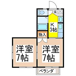 アパート 2Kの間取図画像