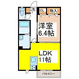 エクラージュ 1LDKの間取図画像