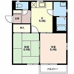 M-グランバリエ 2Kの間取図画像