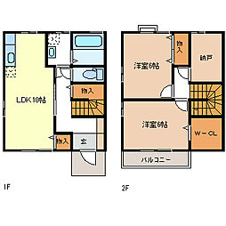 ローズコート稲里 2LDKの間取図画像