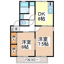 ファミール広田B 2DKの間取図画像