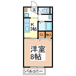 サープラスマロニエ 1Kの間取図画像