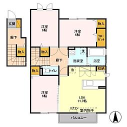 アリービオひがの 3LDKの間取図画像