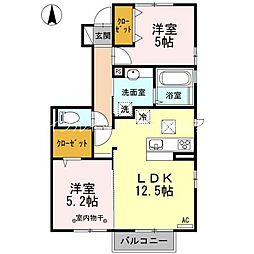 コンフォレアE 2LDKの間取図画像