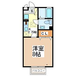 セジュールなつめ 1Kの間取図画像