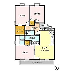 ピースフルme 3LDKの間取図画像