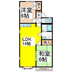 レジデンスK 2LDKの間取図画像