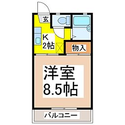 フレグランスマルコ3 1Kの間取図画像
