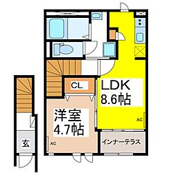 カーサ・フルッテート 1LDKの間取図画像