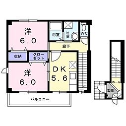 シュッドフォンテーヌ 2Kの間取図画像