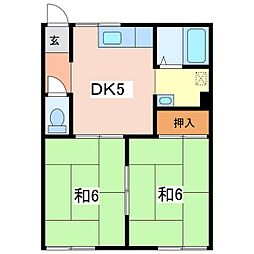 フォーブル豊科A 2DKの間取図画像