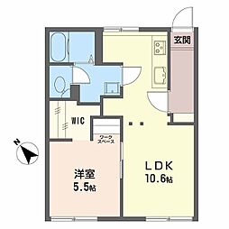 フラワーフレグランス 1LDKの間取図画像