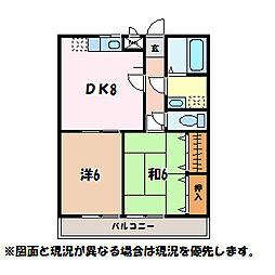 ヴェルチェ千野A 2LDKの間取図画像