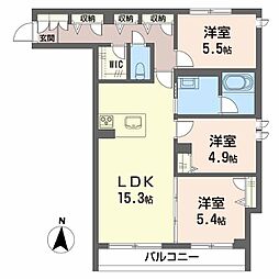 カルムメゾン 3LDKの間取図画像