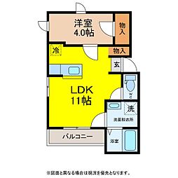 Latournet.quatre 1LDKの間取図画像