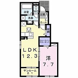 ホップIV 1LDKの間取図画像