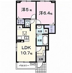 アンシャンテ 2LDKの間取図画像