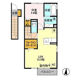 セジュール杏SAKU 1LDKの間取図画像