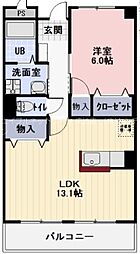 AvanceII 3階1LDKの間取り