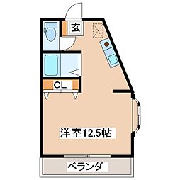 コットンヒルズ坂本 ワンルームの間取図画像