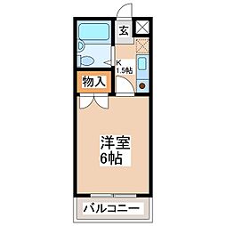 ガーデンハイツヤザキ 1Kの間取図画像