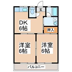 コーポユーユー 2DKの間取図画像