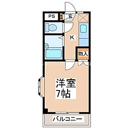 サンサイド14 1Kの間取図画像