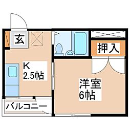 辰野館ビル 1Kの間取図画像