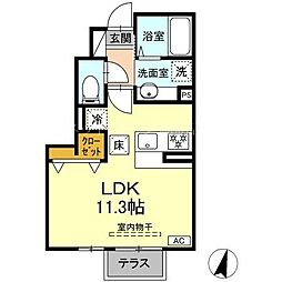 Adesso東銀座 ワンルームの間取図画像