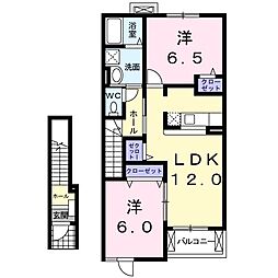 サンパティーク 2LDKの間取図画像