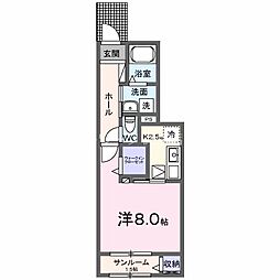 グランデ未来 1Kの間取図画像