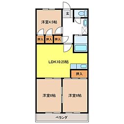 マンションリプル 3階3LDKの間取り