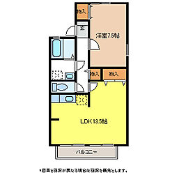 サン・フォレスト小林B 1LDKの間取図画像