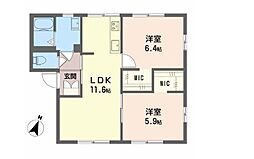 フレグランス・ランドA 2LDKの間取図画像